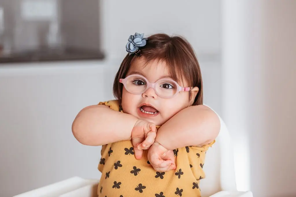 Child wearing glasses