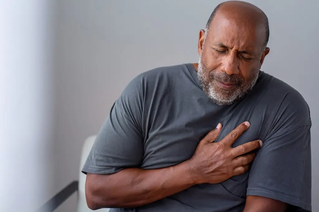 Man with chest pain