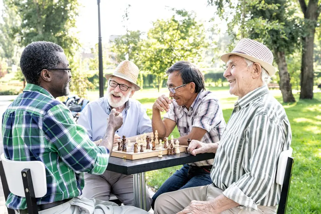 Men playing chess