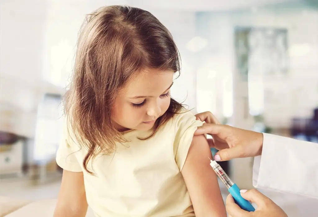Young Girl Getting Vaccine