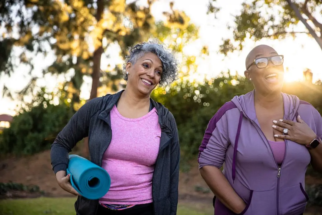 Women walking after exercise