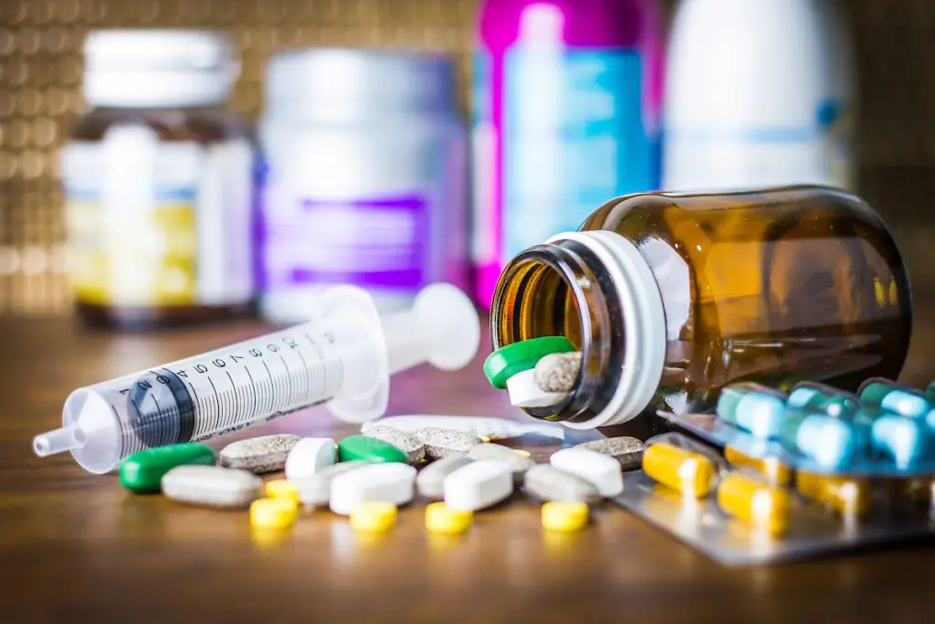 Medications spilling out on countertop