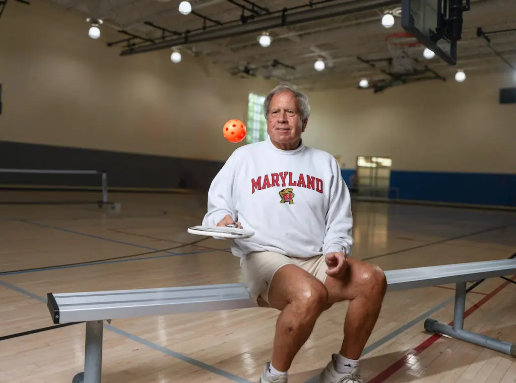Hal Hamil with Pickleball equipment