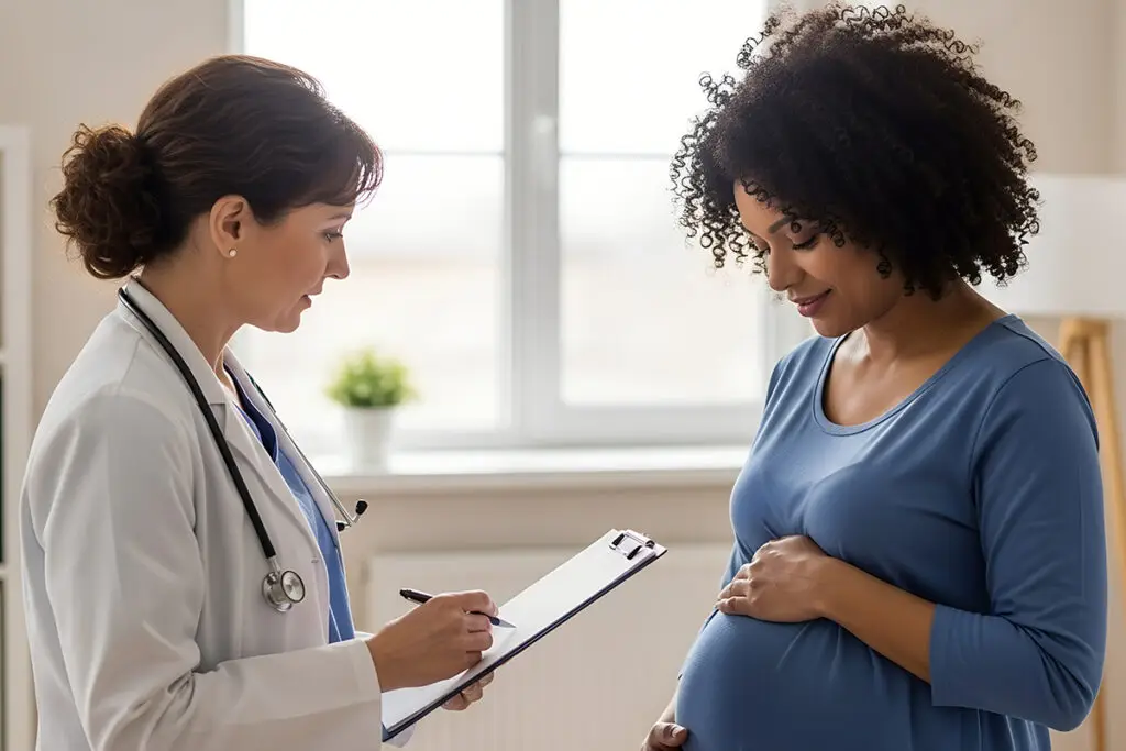 Meeting with a Midwife|Midwife with woman