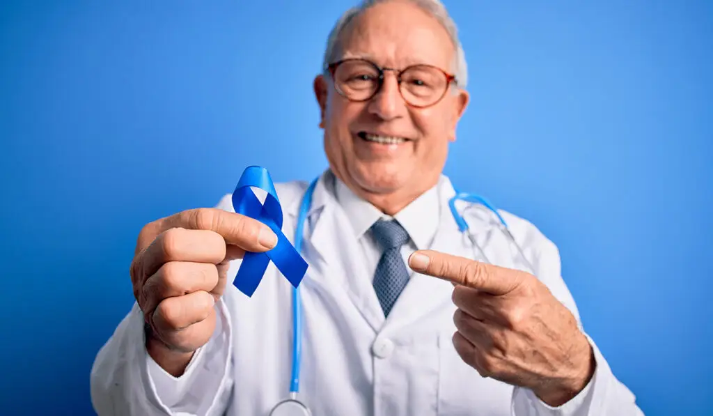 Doctor with Colon Cancer Ribbon